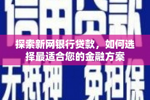 武邑探索新网银行贷款，如何选择最适合您的金融方案