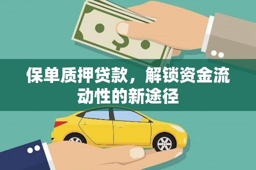 安仁保单质押贷款，解锁资金流动性的新途径