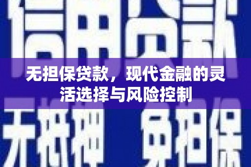 墨玉无担保贷款，现代金融的灵活选择与风险控制