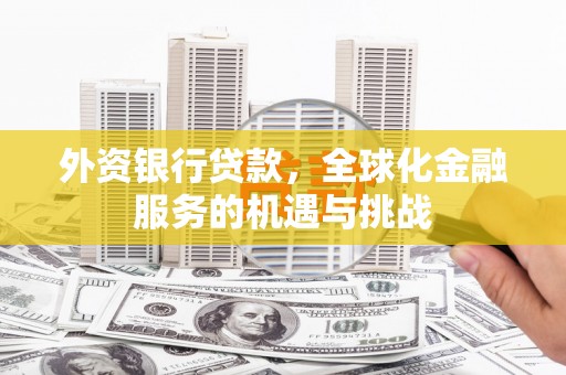 抚州外资银行贷款，全球化金融服务的机遇与挑战