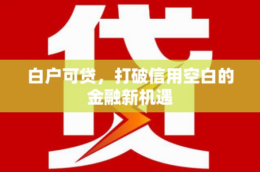 安溪白户可贷，打破信用空白的金融新机遇