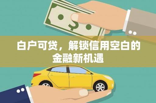 甘州白户可贷，解锁信用空白的金融新机遇