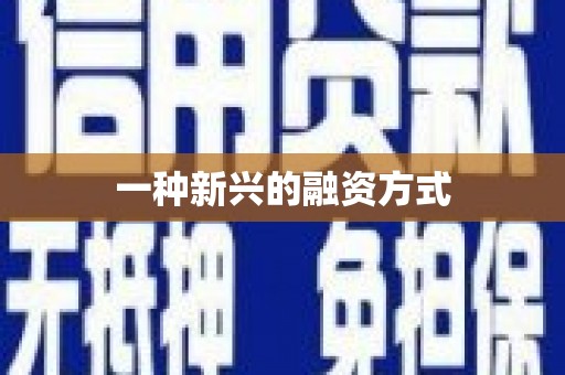 万里一种新兴的融资方式